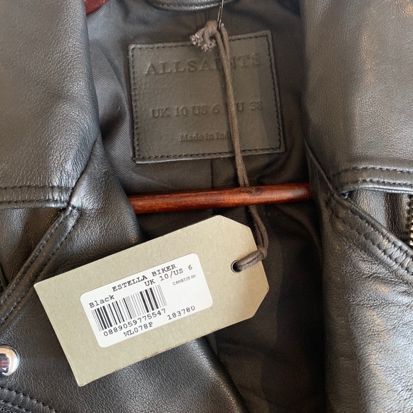 All Saints leather biker jacket - Picture 3 of 6